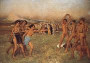 Germain Hilaire Edgard Degas Young Spartans Exercising oil on canvas